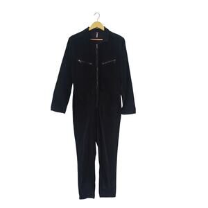 Free People NWT Lennox Corduroy Jumpsuit Black Size Medium